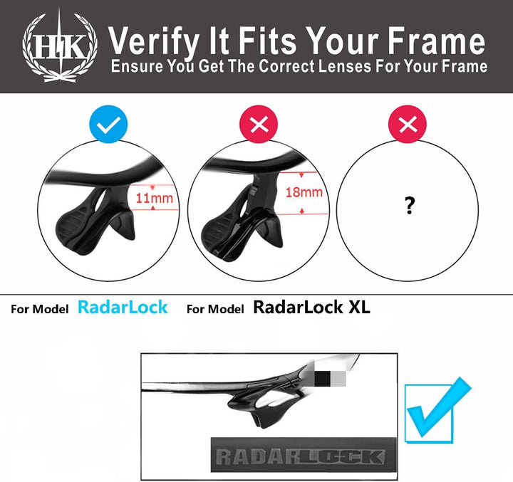 HKUCO Plus Mens Replacement Lenses For Oakley RadarLock Pitch - 2 pair