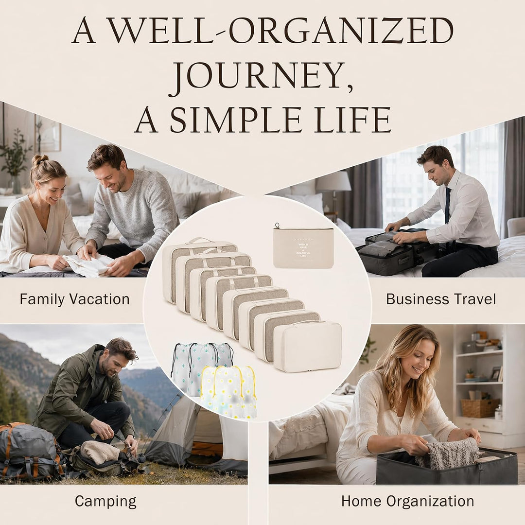 Koffer Organizer Set 15 Teilig Wasserdichte Packing Cubes Kleidertaschen | Reise Organizer Packwürfe