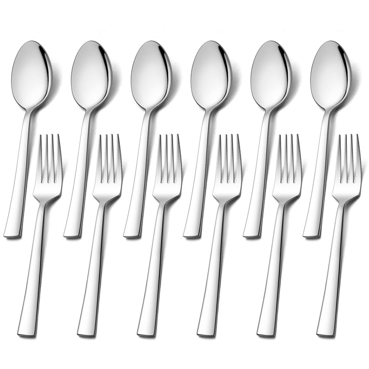 Gabeln und Löffel Set, HaWare 12 Stück Edelstahl Esslöffel und Tafelgabeln Set, Modernes & Elegantes