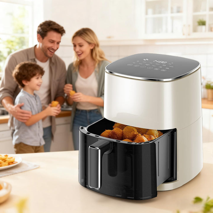DUMOS Air Fryer 6QT with Window Square Airfryer Oven 12-in-1 for Family 400°F Rapid Air Crispy Techn