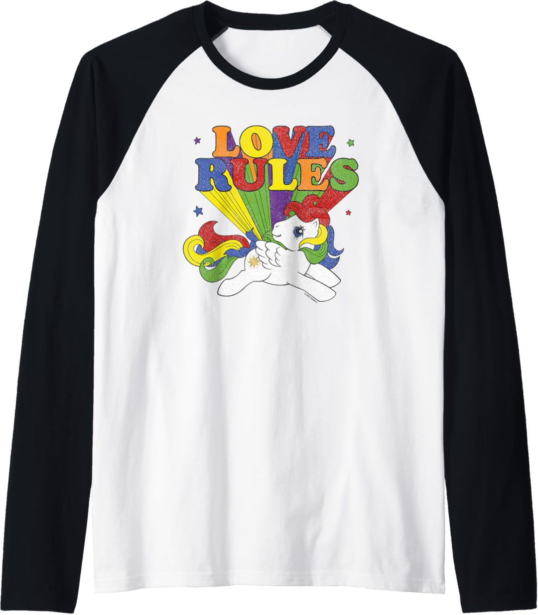 My Little Pony Rainbow Text My Love Rules Raglan