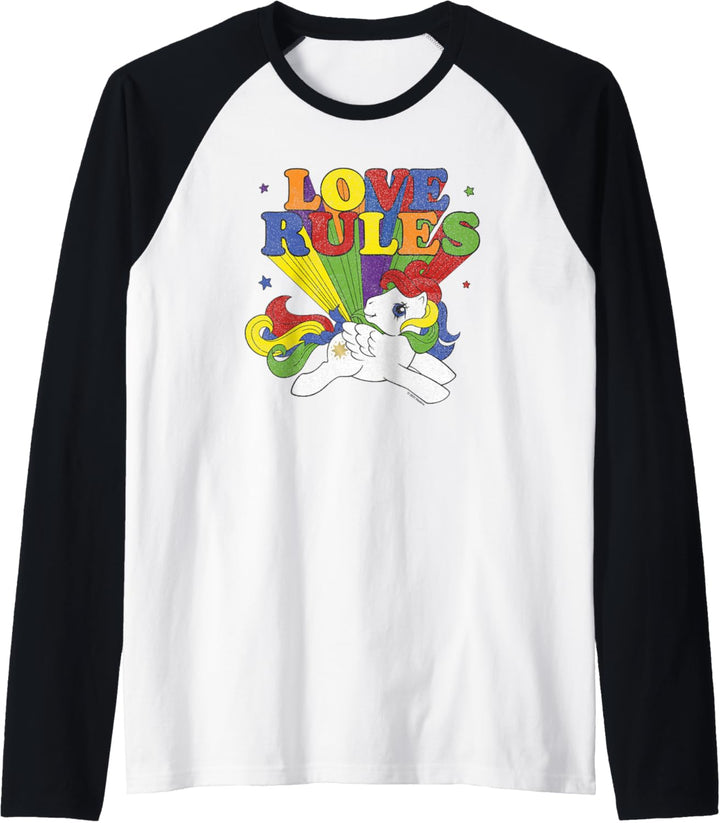 My Little Pony Rainbow Text My Love Rules Raglan
