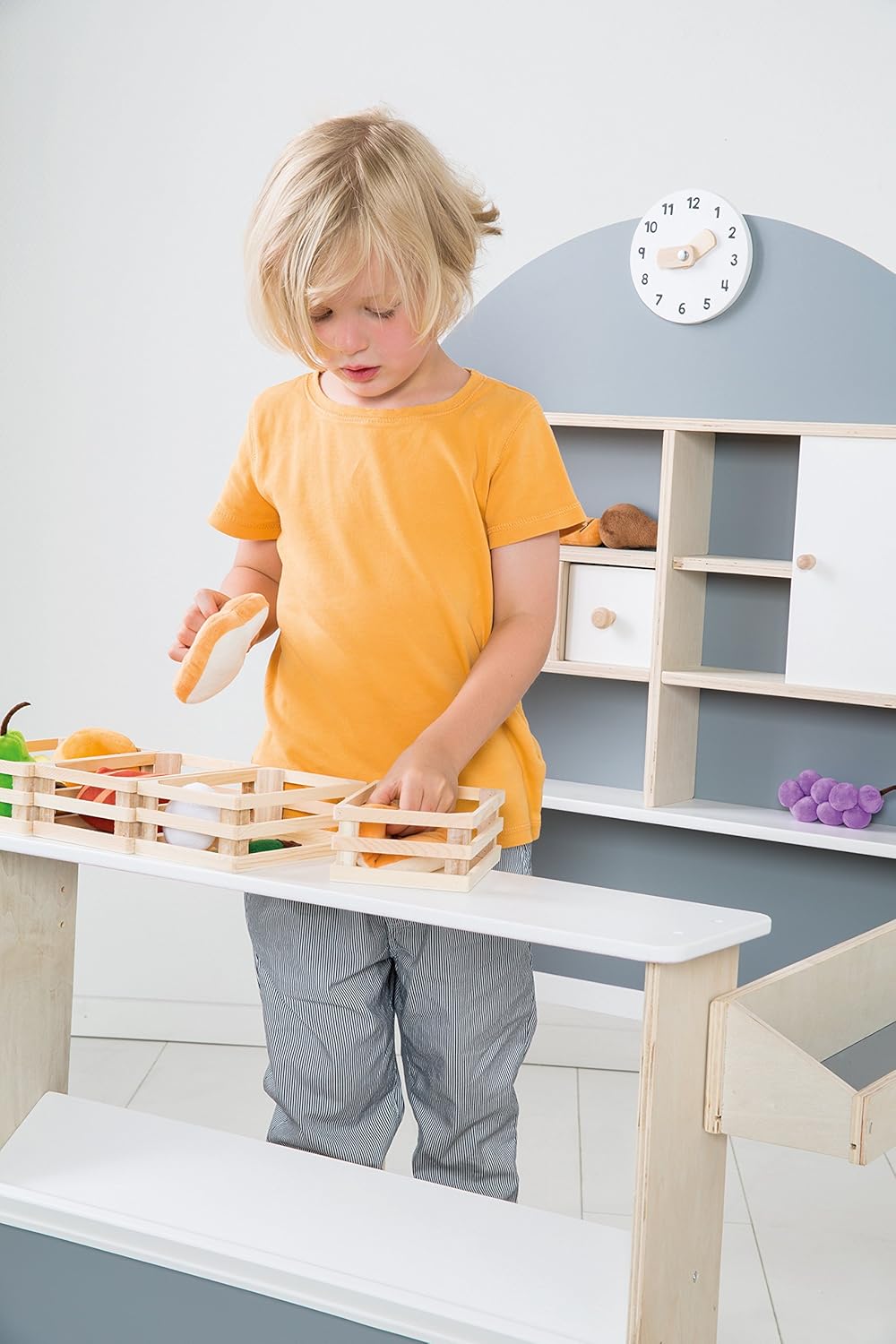 roba Kaufladen, Kinder Kaufmannsladen aus Holz, Verkaufsstand, 3 Jahre bis 10 Jahre, mit Theke und S