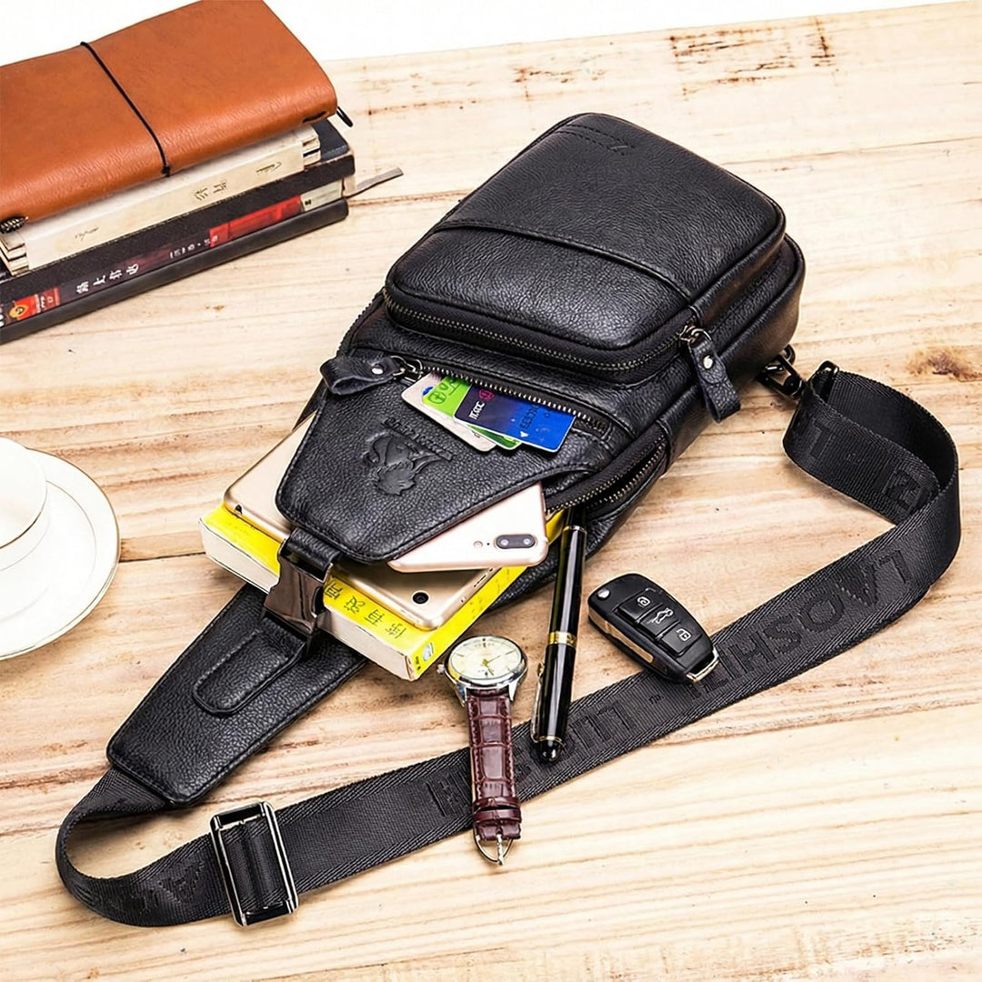 pundarika Leder Brust Tasche Männer Leder Umhängetasche Business Freizeit Crossbody Tasche Reise Arb