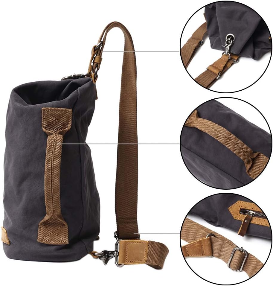 Neuleben Vintage Sling Rucksack Schulterrucksack Canvas Daypack Brusttasche Retro Schultertasche Kle