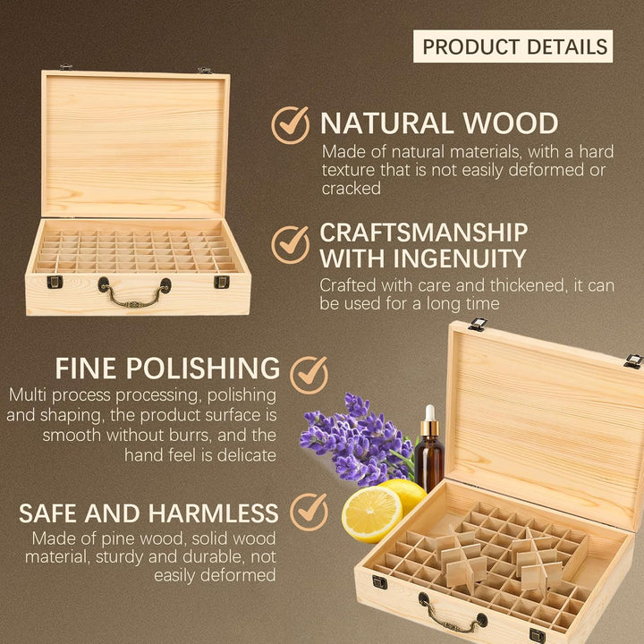 RoseFlower 80 Löcher Ätherisches Öl Aufbewahrungsbox Duftöle Display Ständer Behälter, Essential Oil