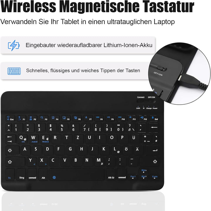 KTOITION Hülle mit Tastatur für Lenovo Tab P11 (2nd Gen) 11.5 Zoll TB350FU/TB350XU - (Deutsches) Tas
