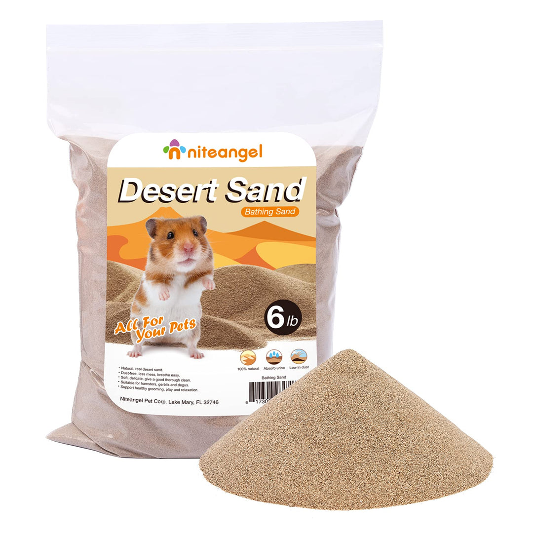 Niteangel Hamster Wüstenbad Sand | Staubfreier Badesand oder Streusand für Hamster, Chinchillas, Ger