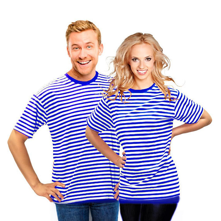 Bock op Kölle Ringelshirt Lang-Kurzarm Grösse XS bis 4XL, 95% BW Stretch, Karneval, Fasching XS Blau