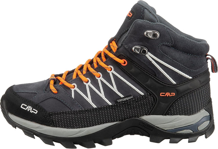 CMP Herren Rigel Mid Shoes Wp Trekking-Schuhe 46 EU Antracite Flash Orange, 46 EU Antracite Flash Or
