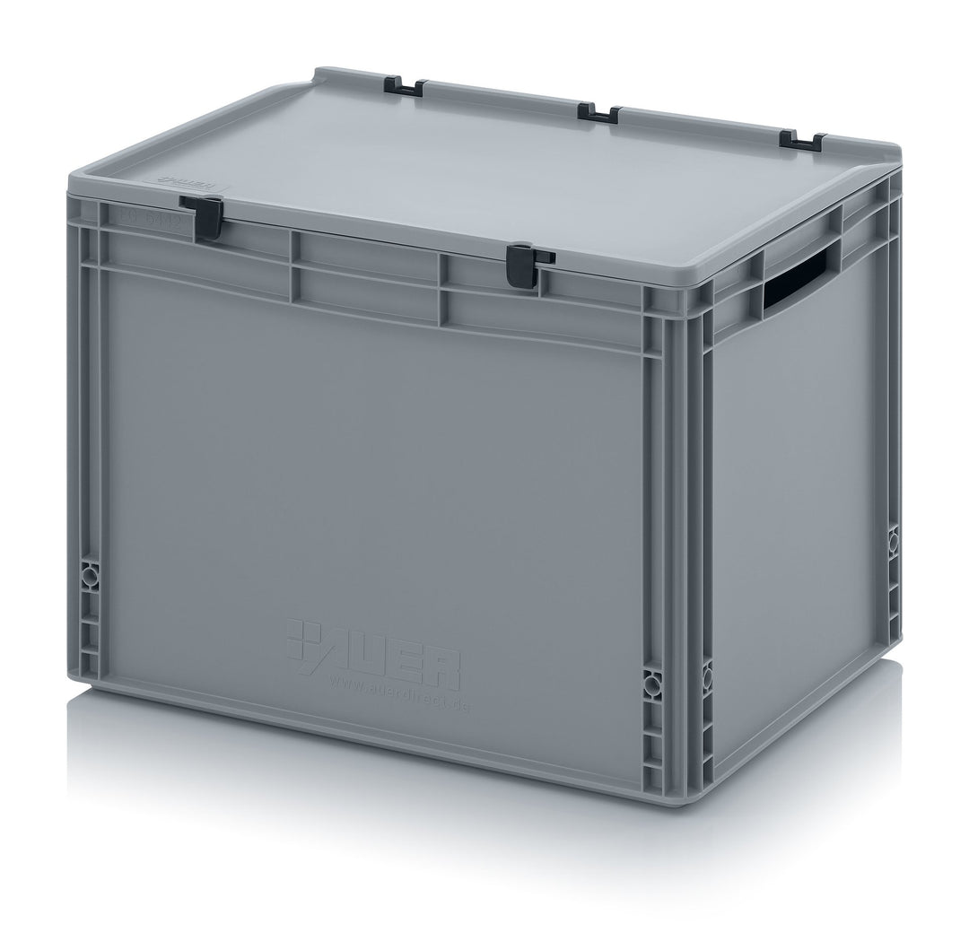 Auer Packaging Eurobehälter-Eurobox 60 x 40 x 43,5 cm mit offenen Griffen und Scharnierdeckel inkl.