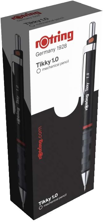 rOtring Tikky-Druckbleistift, farblich gekennzeichnet, 1 mm, schwarzer Schaft, 12er-Box 12er-Box HB