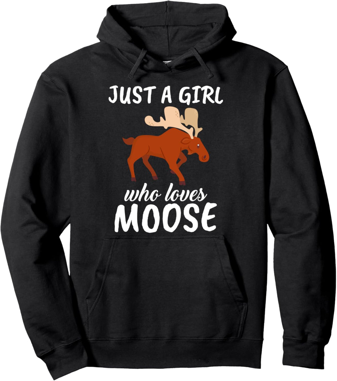 Damen Just A Girl Who Loves Moose Kleidung Geschenk Elch Pullover Hoodie