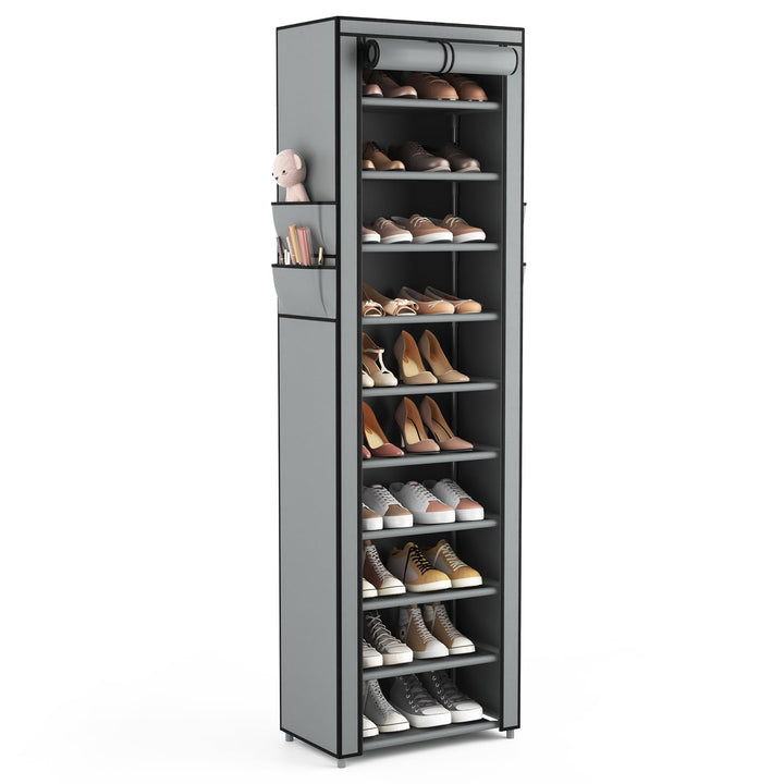 Schuhregal mit 11 Ebenen, Schuhschrank Schmal und Hoch für 20-22 Paar Schuhe, Schuhregale aus Stoff