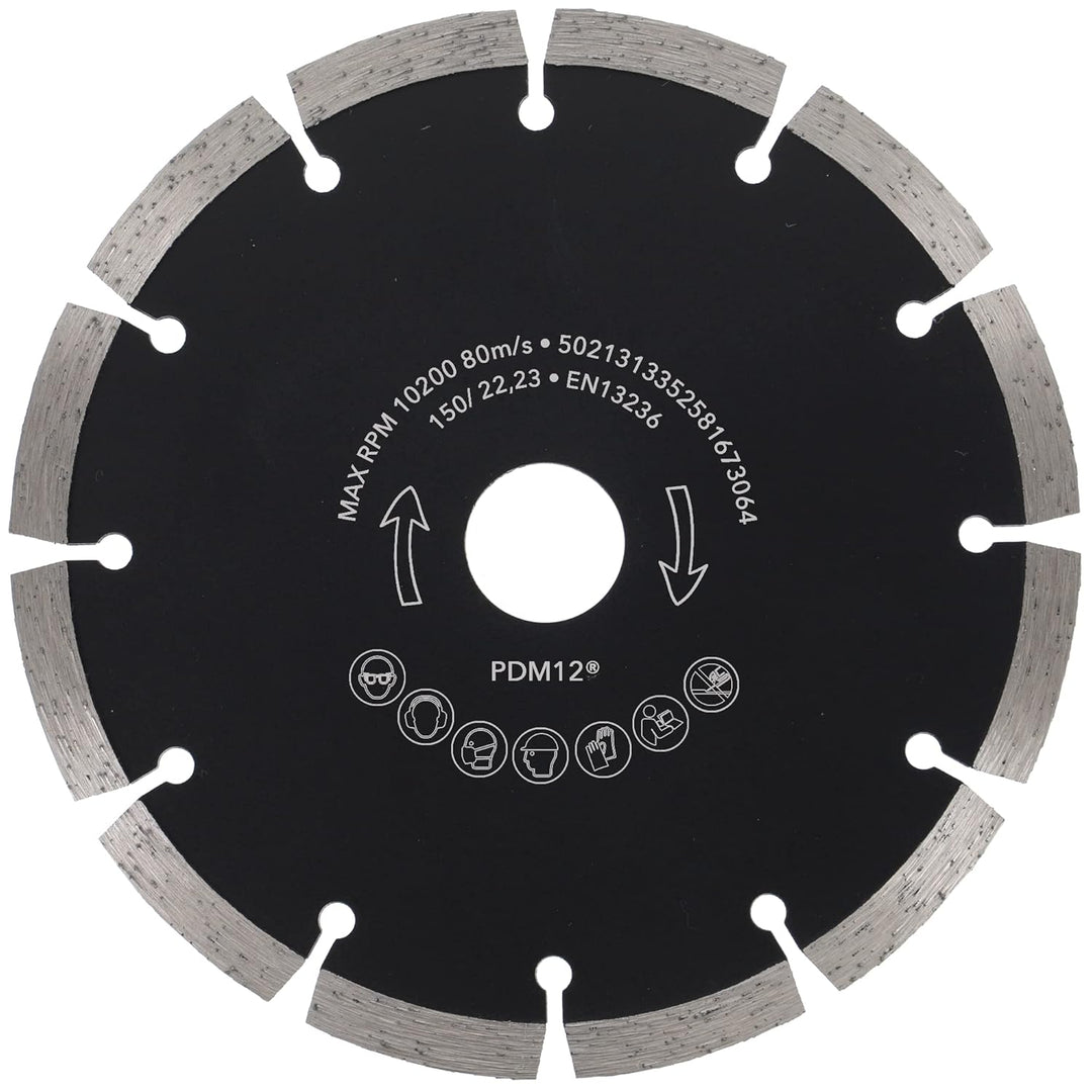 PRODIAMANT Diamantscheibe 150 mm x 22,2 mm Abrasiv für Strassen, Asphalt, Estrich, Leichtbeton, fris