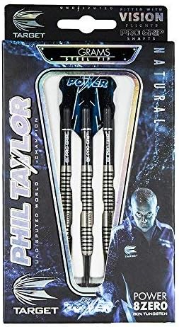 Target Darts Power 8Zero 80% Wolfram Steeldarts-Set Dartpfeile 25G, 25G