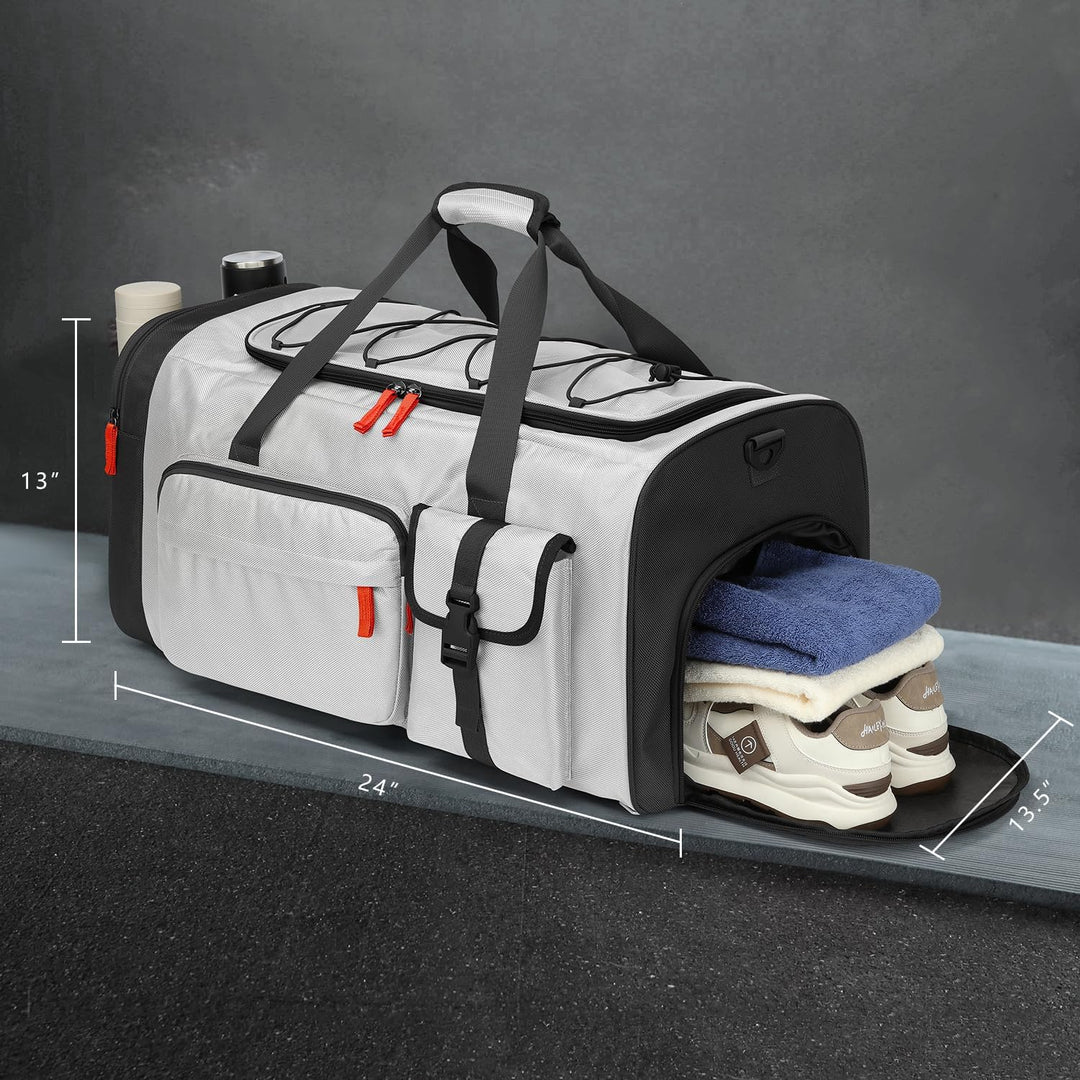 70L Sporttasche Gross Sportrucksack Herren mit Schuhfach Wochenend Sport Reisetasche mit Rucksackfun