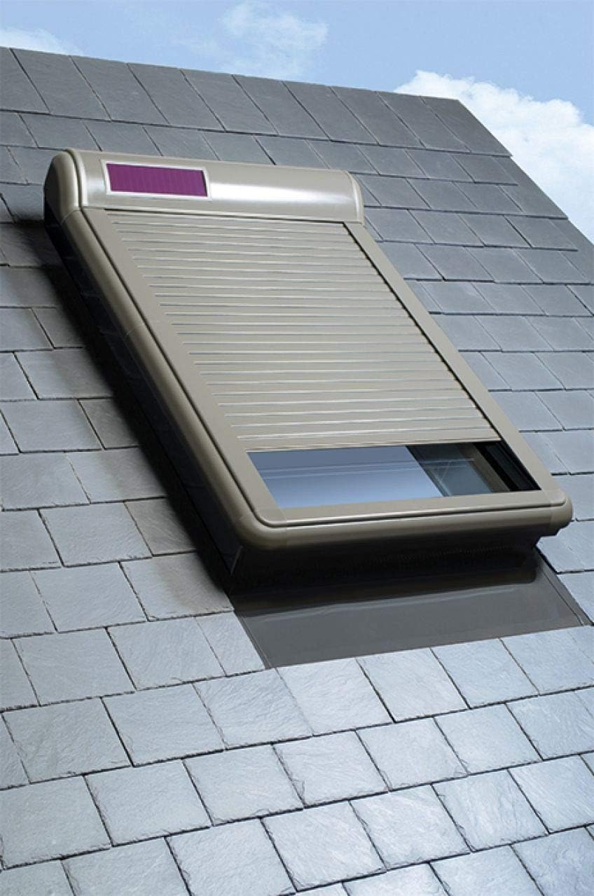 Fakro Sparpaket Dachfenster PTP-V U3 mit Solar Rollladen ARZ Solar und Eindeckrahmen (114 x 118, Ein