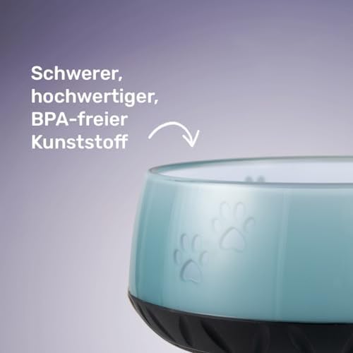 EHASO Hundenapf mit Pfötchen - Futter- und Trinknapf für kleine und grosse Hunde, unifarben (Schwarz