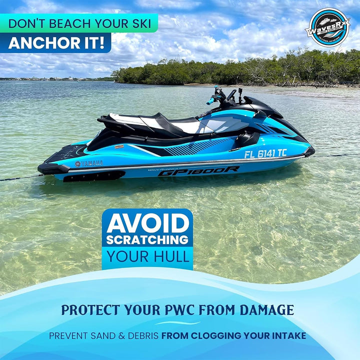 WAVESRX AnchorMate Bungee Line | Bungee-Ankerleinen für Boote, Jetskis und Kajaks (7-14 Black) 7-14