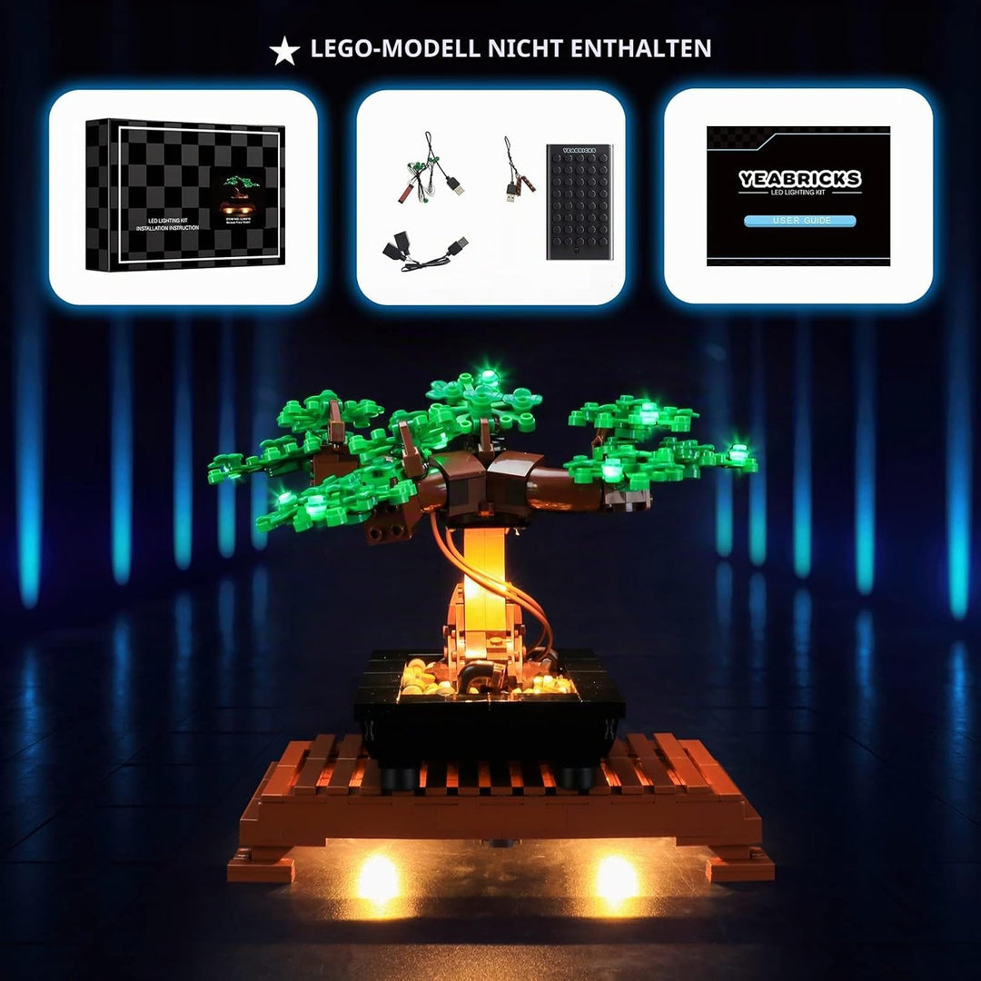 YEABRICKS LED Licht für Lego-10281 Creator Expert Bonsai Tree(Green) Bausteine Modell (Lego Set Nich
