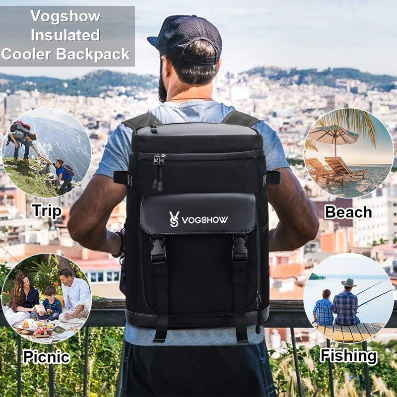 Vogshow Kühlrucksack 30L Grosser, Kühltasche Isolierter Picknickrucksäcke, Mehrzweck Thermo Rucksäck