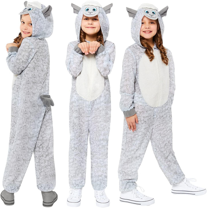 amscan Weihnachtskrippen-Overall mit Schaf-Motiv, für Kinder von 2–10 Jahren 8-10 Jahre, 8-10 Jahre