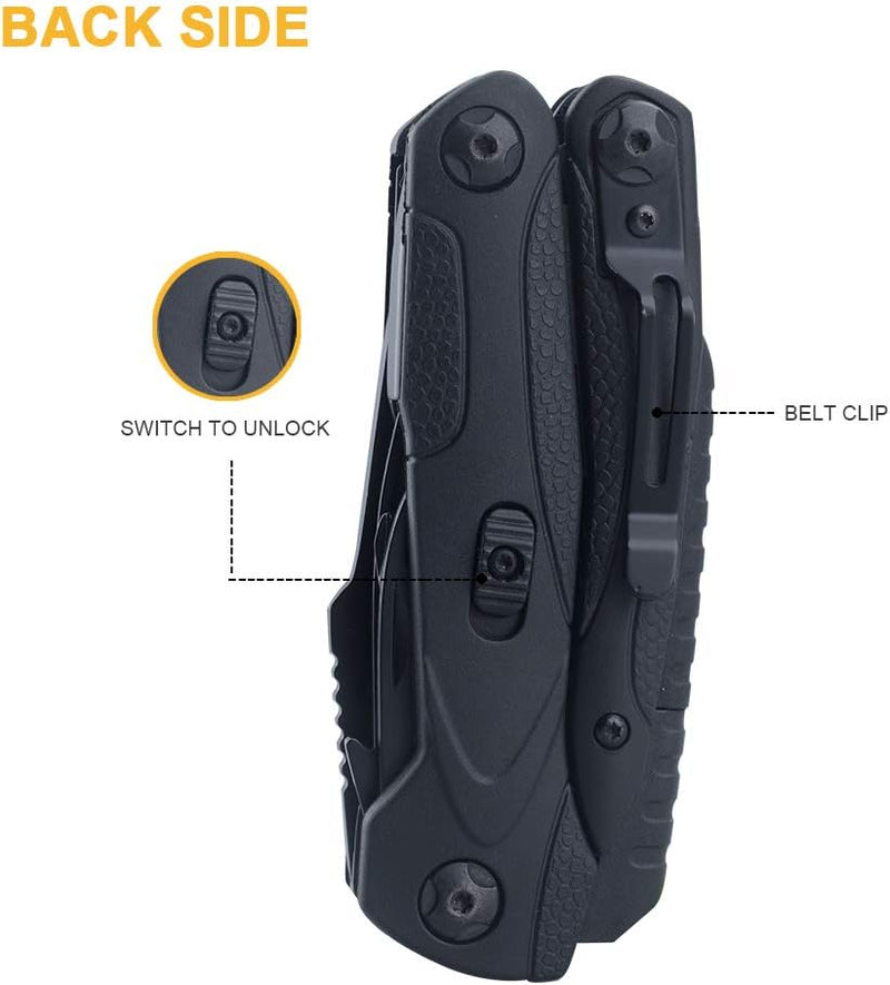 ROXON CM1349 Spark Multitool-Zange, 14-in-1 Multifunktionswerkzeuge, Klappzange, Mehrzweck-Outdoor-Ü