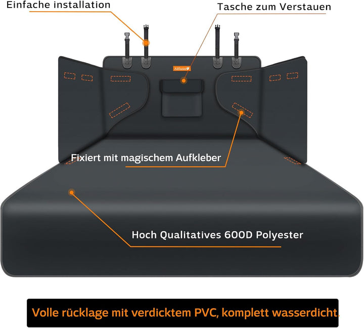 Alfheim Universal Kofferraumschutz - wasserabweisend & pflegeleicht - Ideale Autodecke für Hunde - S