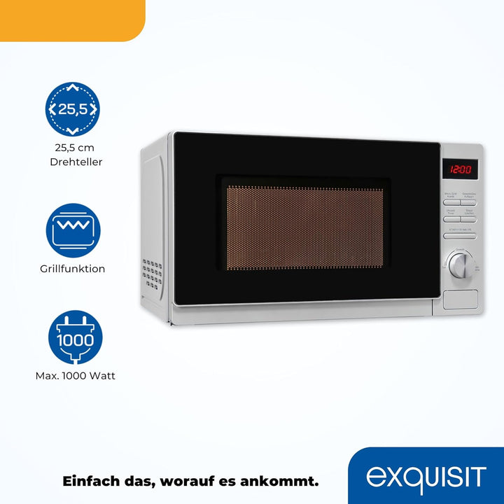 Exquisit Mikrowelle MW2070-3GDIsi | 1000 Watt | Timer | Schnellstart