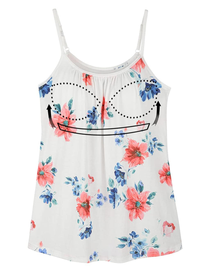 STARBILD Damen Top Mit Unterhemd BH-Hemd Basic Tank Tops U-Ausschnitt Oberteile Bequeme Frauen Shirt