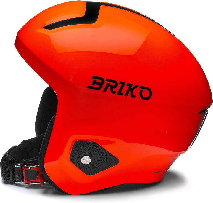 Briko Unisex – Erwachsene Helm Helmet, Shiny Orange Fluo-Schwarz, L
