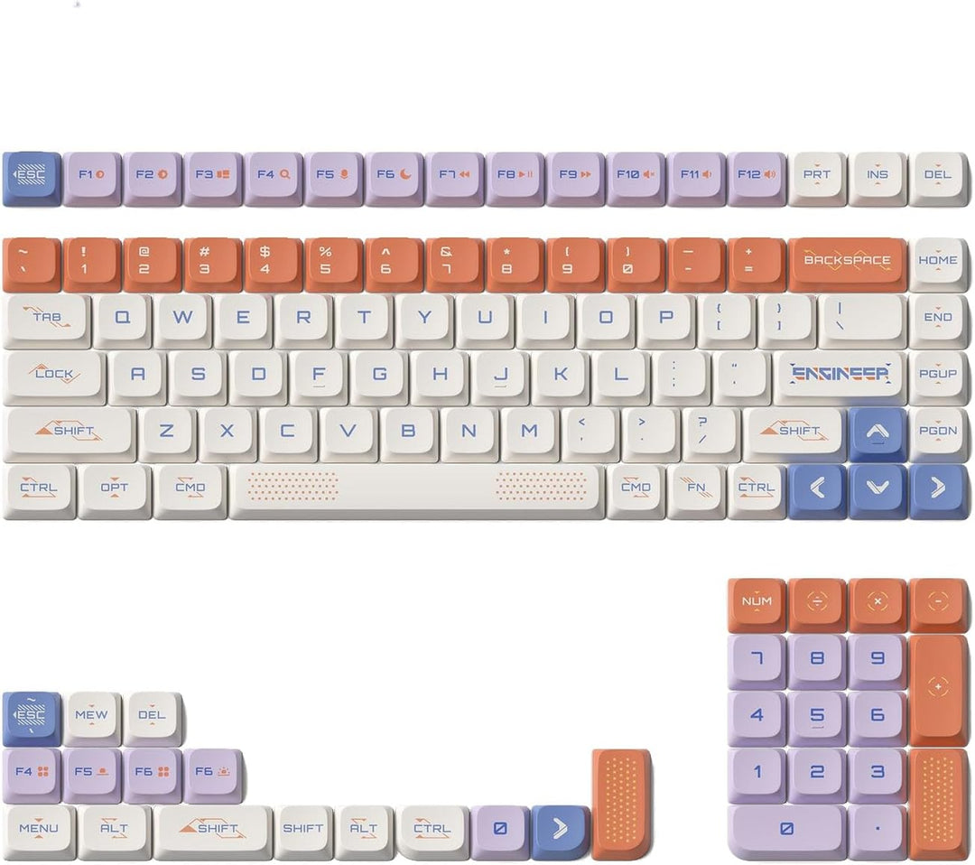 nuphy Keycaps Space Engineer, 117 Set, PBT Tastenkappen für Gaming Tastatur Low-Profile NSA Dye-sub,