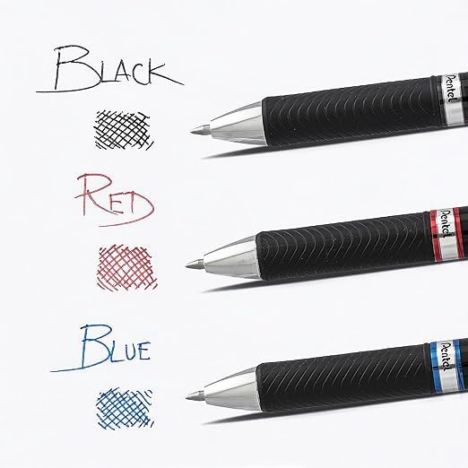 Pentel BLP77-CX EnerGel Xm Dokument mit Druckmechanik Wasserfeste, 12 Stück, blau 12 blau, 12 blau