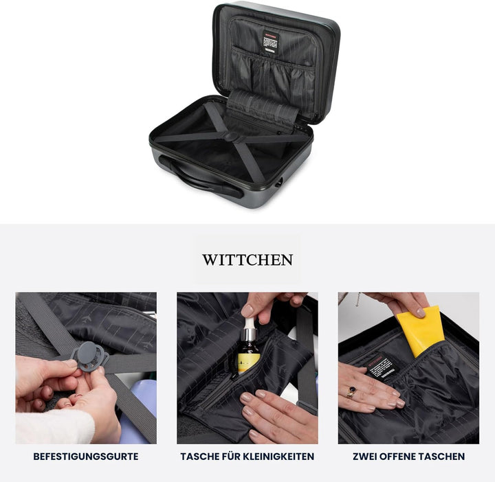 WITTCHEN Globe Line Kosmetikkoffer Reisekoffer Handgepäck Kabinenkoffer Hartschale aus ABS Zahlensch