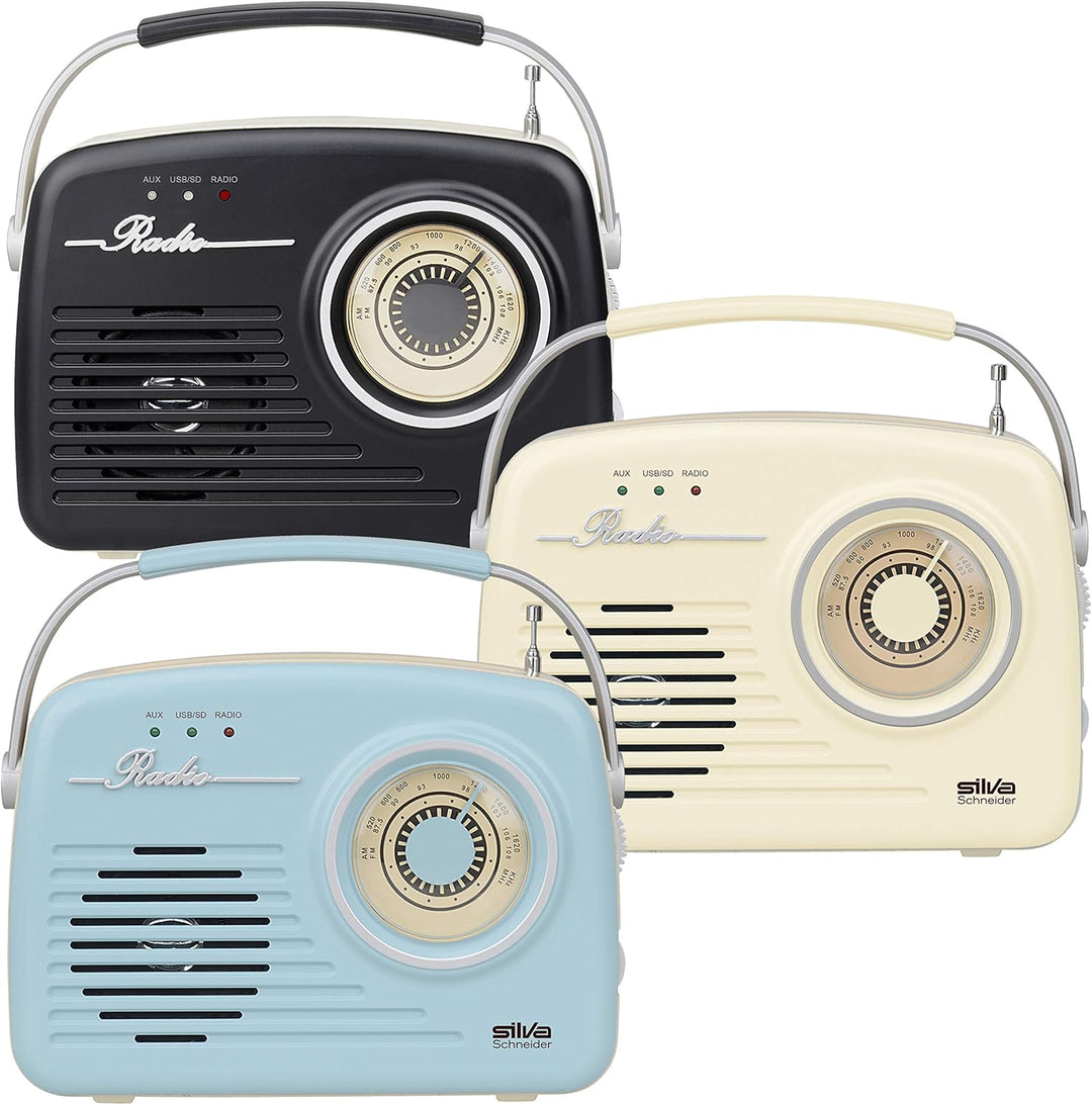 Silva-Schneider Mono 1965, Kofferradio, Netz- oder Batteriebetrieb, schwarz Schwarz Single, Schwarz
