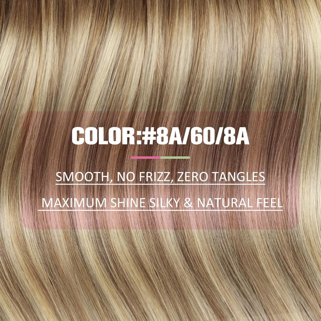 YoungSee Tape Extensions Echthaar Ombre 50 cm Echthaar Extensions Tape Ombre Braun bis Blond Tape in