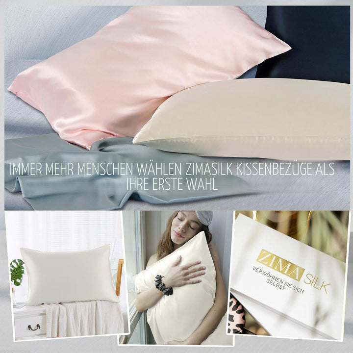 ZIMASILK Kissenbezug aus 100% Seide für Haare und Haut. Doppelseitige 19 Momme Reine Maulbeerseide K