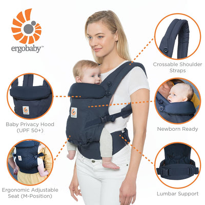 Ergobaby Babytrage für Neugeborene ab Geburt, Baby Tragesystem Adapt Cool Air Mesh, Babytragetasche