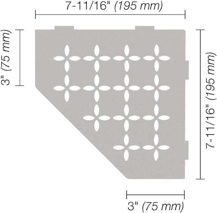 Schluter Systems Kerdi-Line Dusch-Zubehör, fünfeckig, Blumenmuster, Grau
