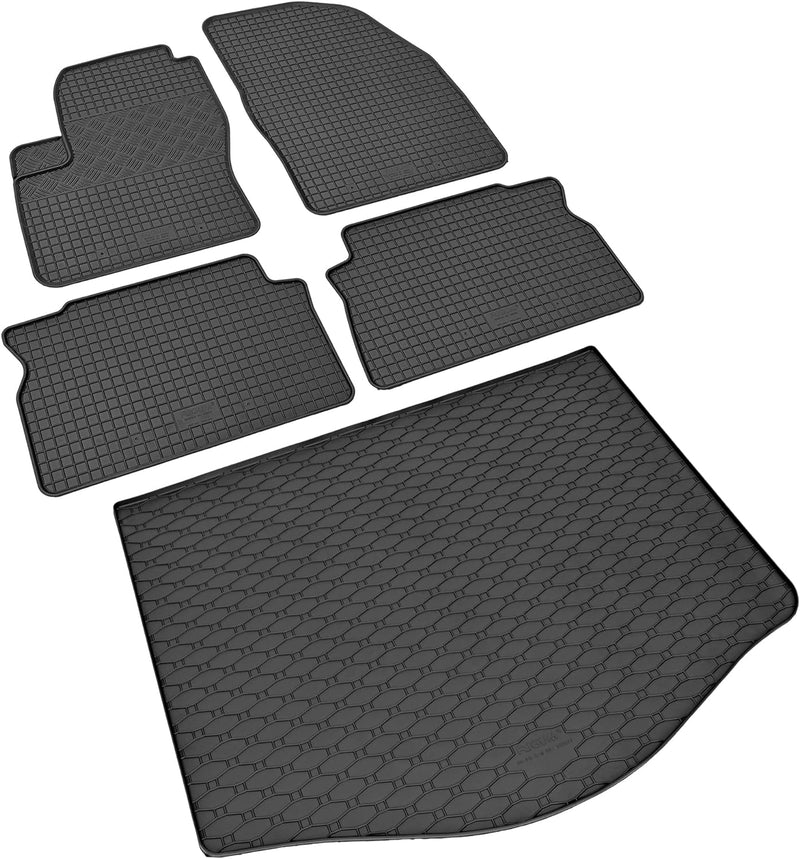 Stylisches Gummi- und Kofferraumwanne Set geeignet für Ford C-MAX 2004-2011 - Schützen und Aufwerten