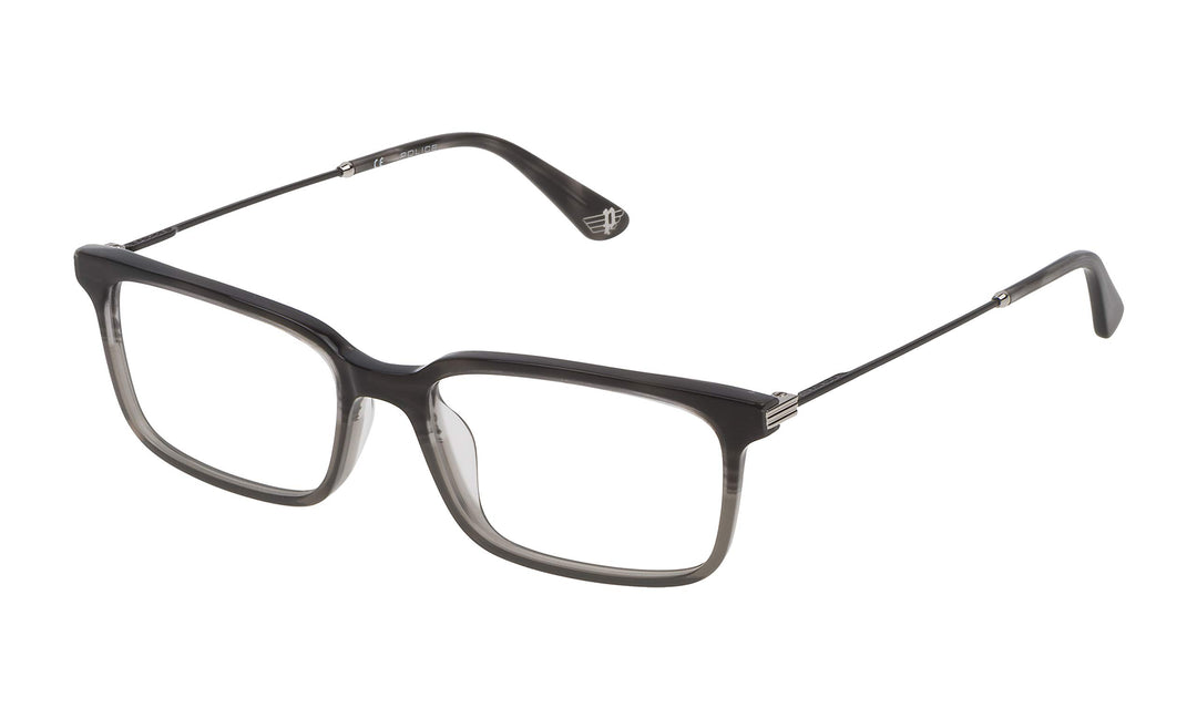 Police Herren VPL687520T56 Sonnenbrille, Transp.Grey Top+Striped Anthracite, 52/17/145