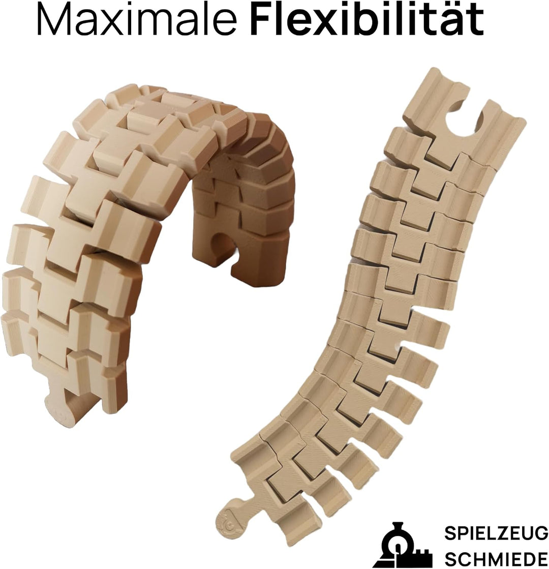 Flexible Schiene für Holzeisenbahn - Länge 18 cm, Kompatibel mit Brio &amp; Co. (1 Stück), 1 St&amp;