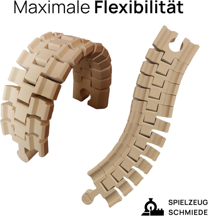 Flexible Schiene für Holzeisenbahn - Länge 18 cm, Kompatibel mit Brio & Co. (1 Stück), 1 Stück