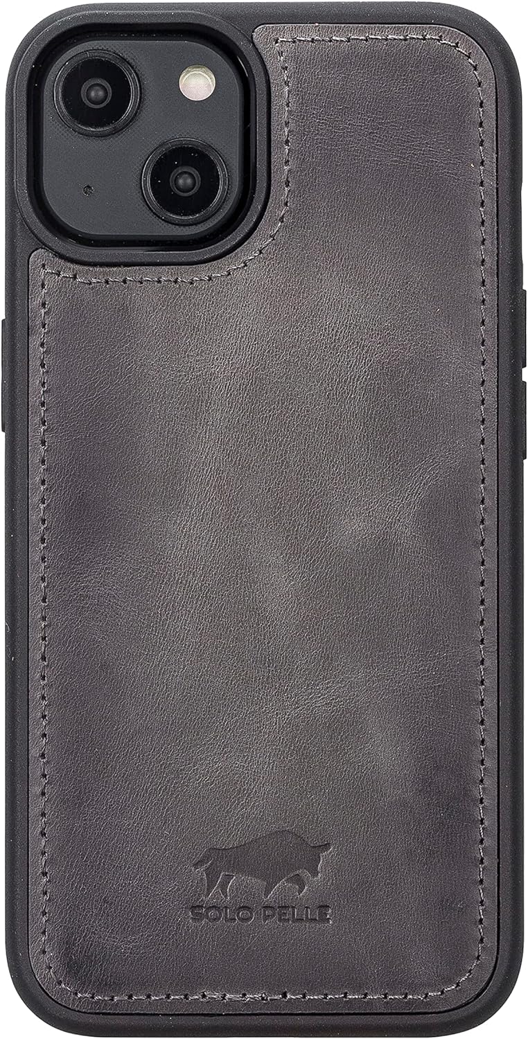 Solo Pelle Lederhülle kompatibel für iPhone 14 in 6.1 Zoll abnehmbare Hülle (2in1) inkl. Kartenfäche
