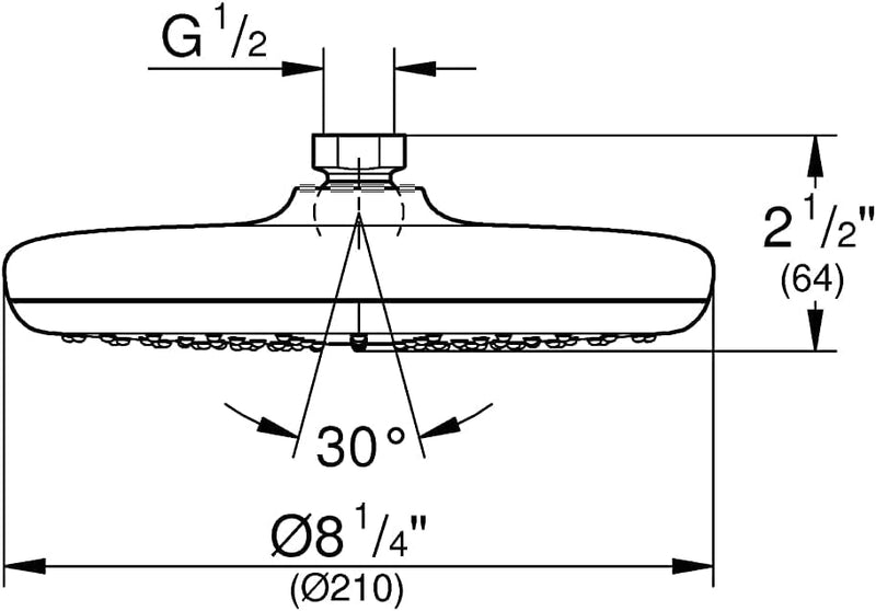 GROHE Tempesta 210 - Kopfbrause (wassersparend, Ø 210 mm, Antikalk-System, perfektes Strahlbild), ch