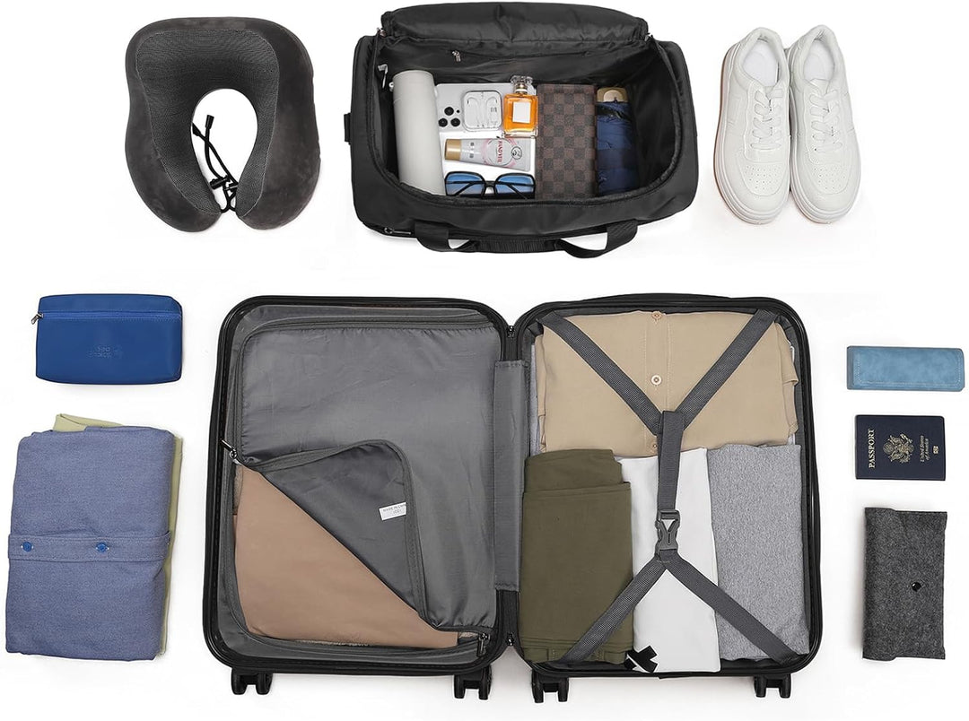 KONO Gross Rollkoffer Reisekoffer Set Gepäcksets 2 Teilig, 74cm Gross Trolley Koffer mit Ryanair Rei