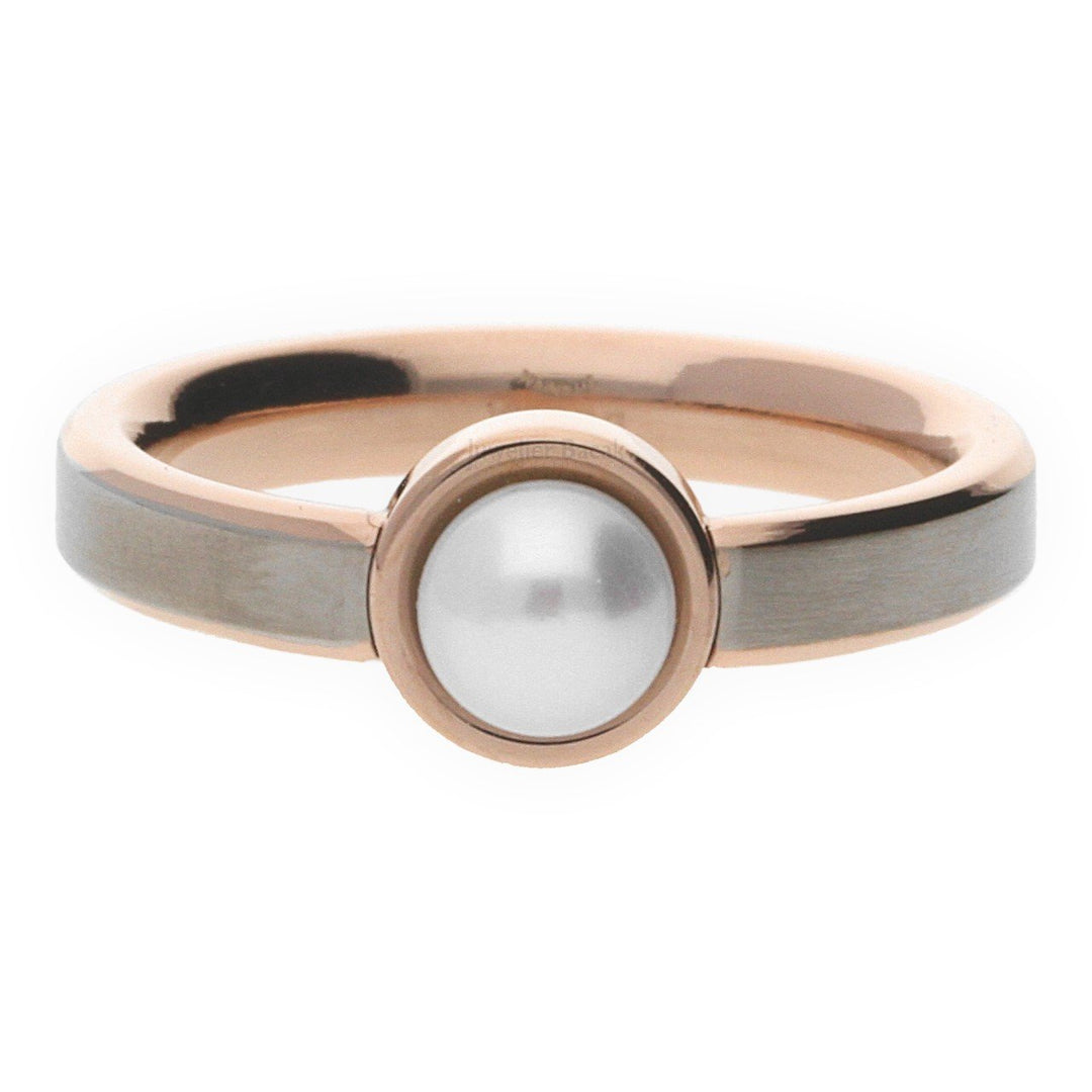 Boccia Damen-Ring Titan gebürstet Perle weiss Gr. 54 (17.2)-0137-0254