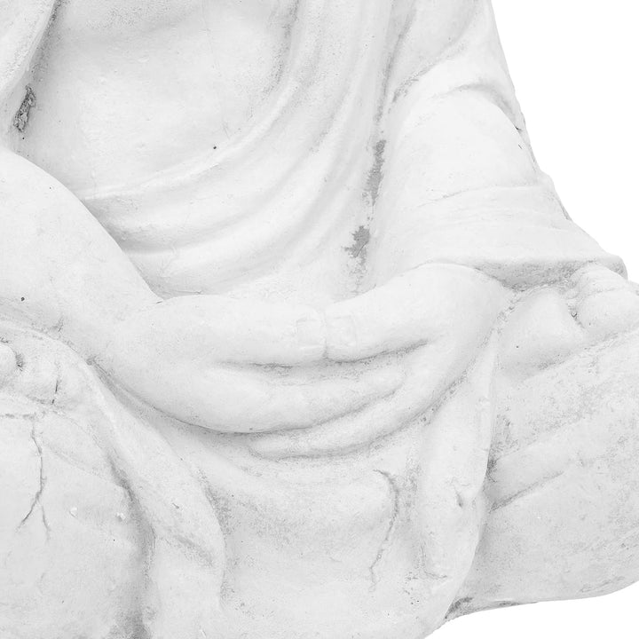 Relaxdays Buddha Figur sitzend, 70 cm hoch, XL Garten Dekofigur, wetterfest &amp; frostsicher, Dekoskulp