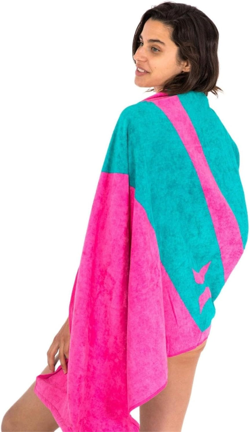 Hurley U Icon Slash Neon Towel Swimwear Cover Up Set, Rosa (Hyper Pink), Einheitsgrösse